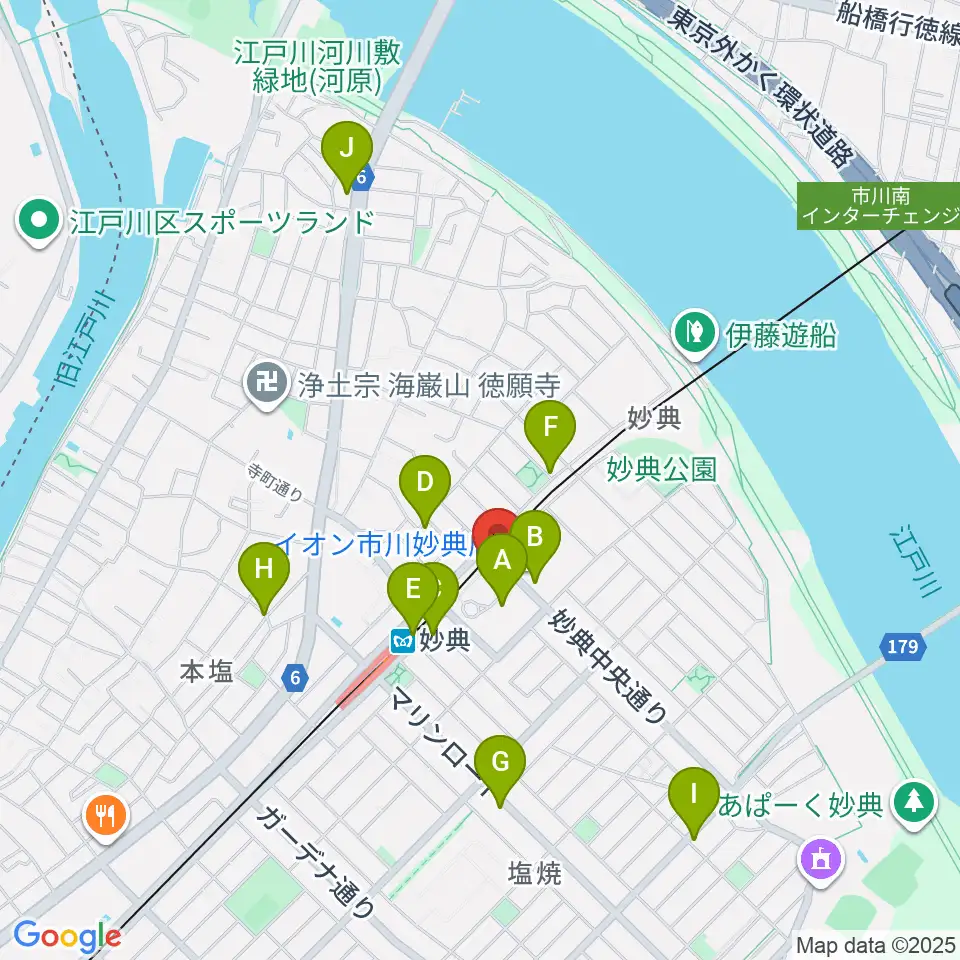 イオンシネマ市川妙典周辺のカフェ一覧地図
