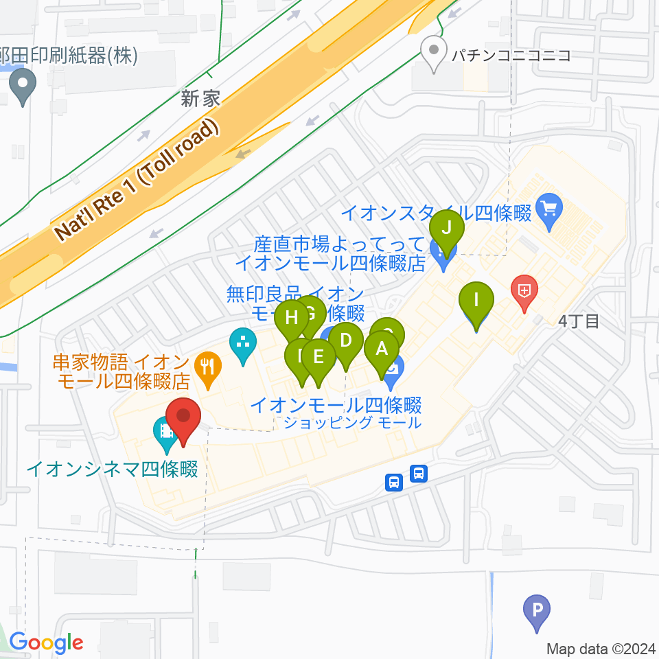 イオンシネマ四條畷周辺のカフェ一覧地図
