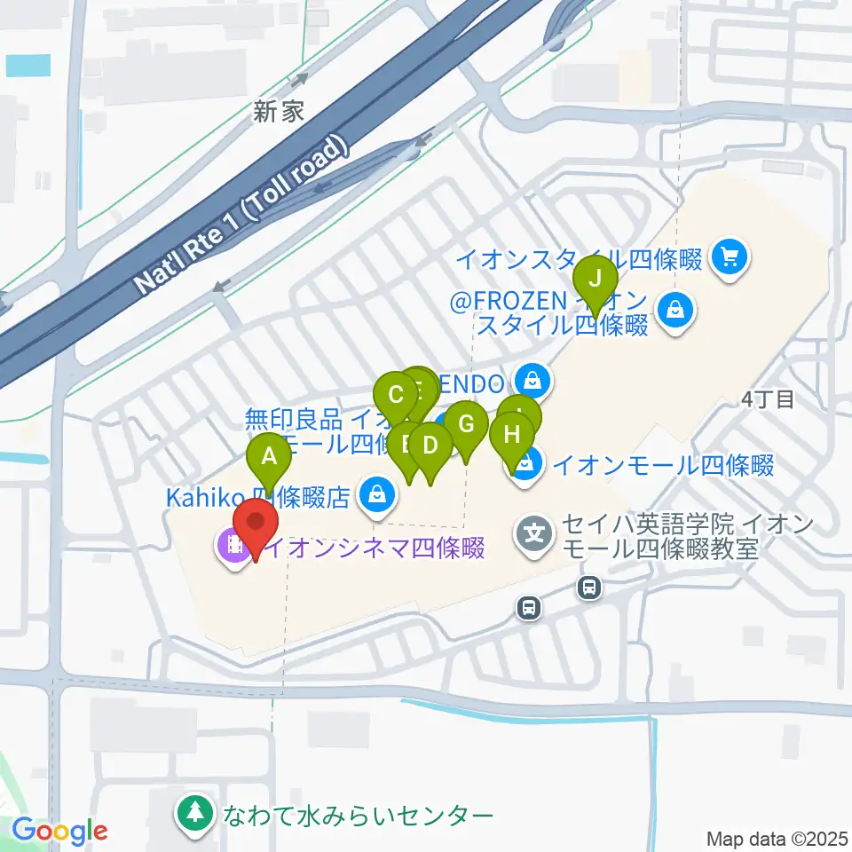 イオンシネマ四條畷周辺のカフェ一覧地図