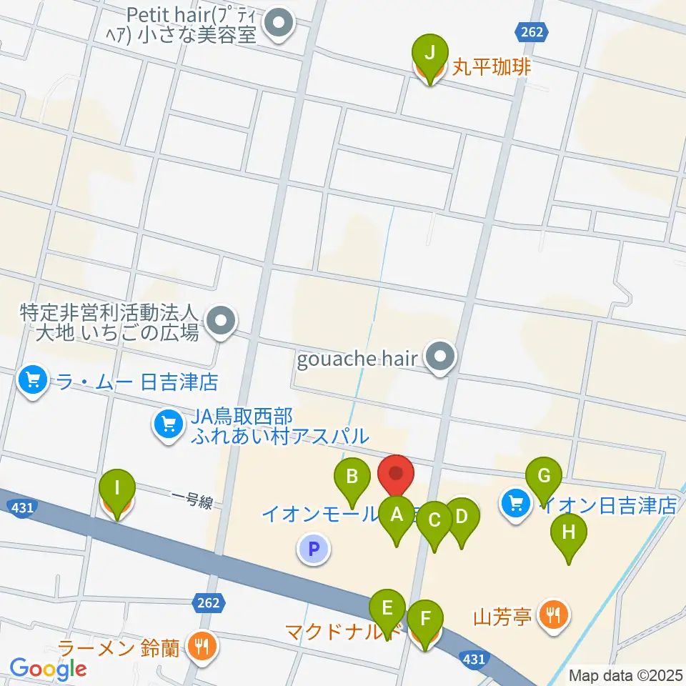 MOVIX日吉津周辺のカフェ一覧地図