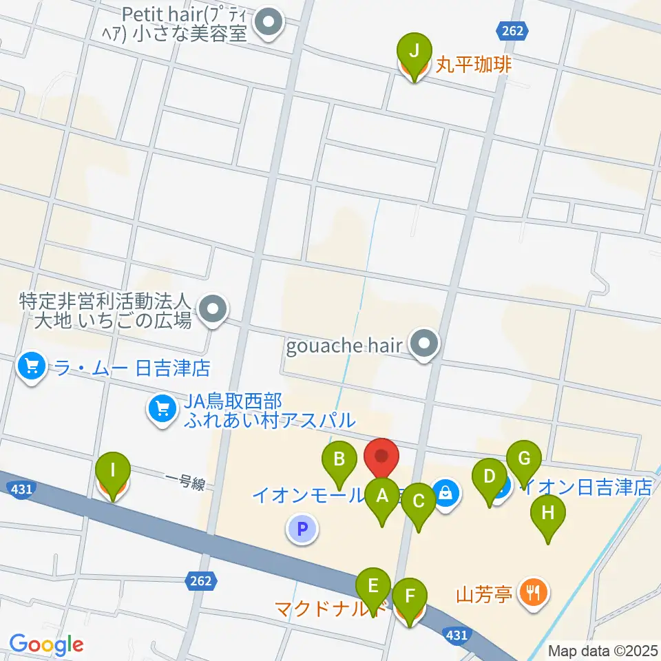 MOVIX日吉津周辺のカフェ一覧地図