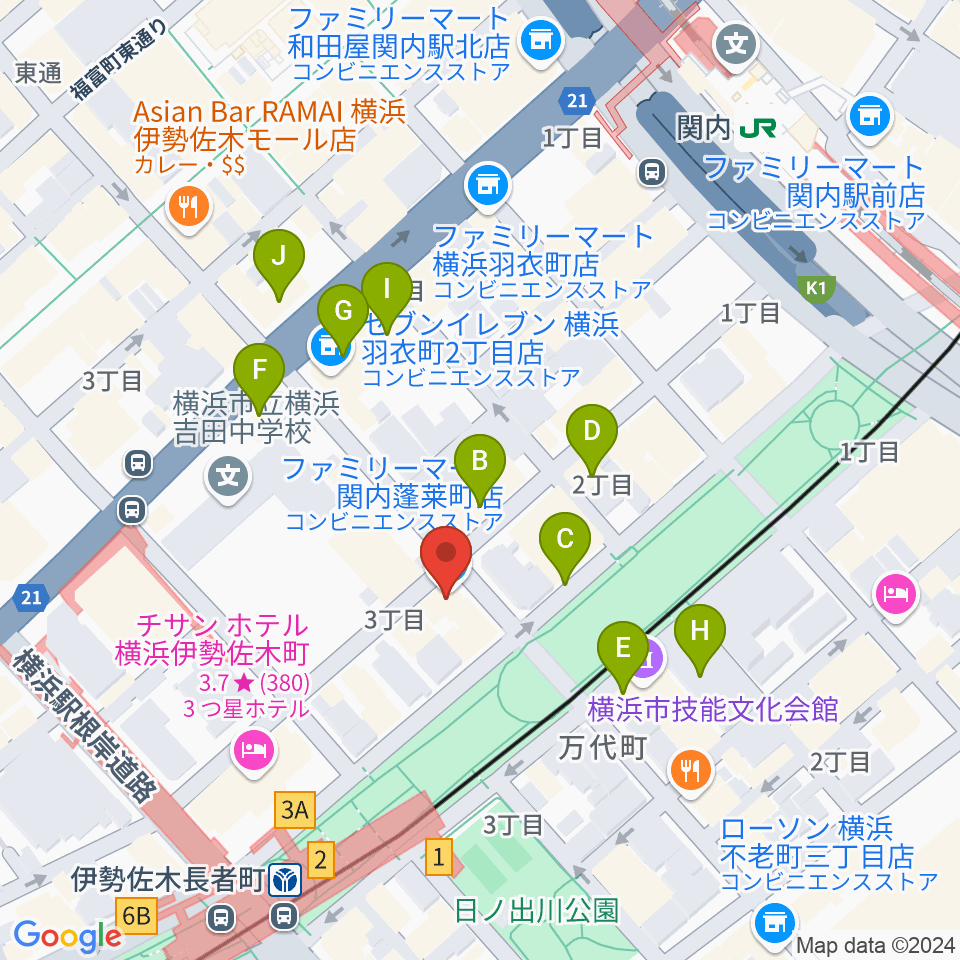 スタージス周辺のカフェ一覧地図