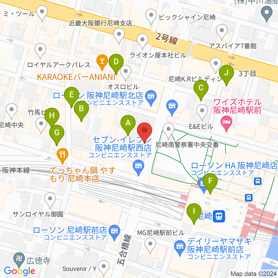 尼崎Scope周辺のカフェ一覧地図