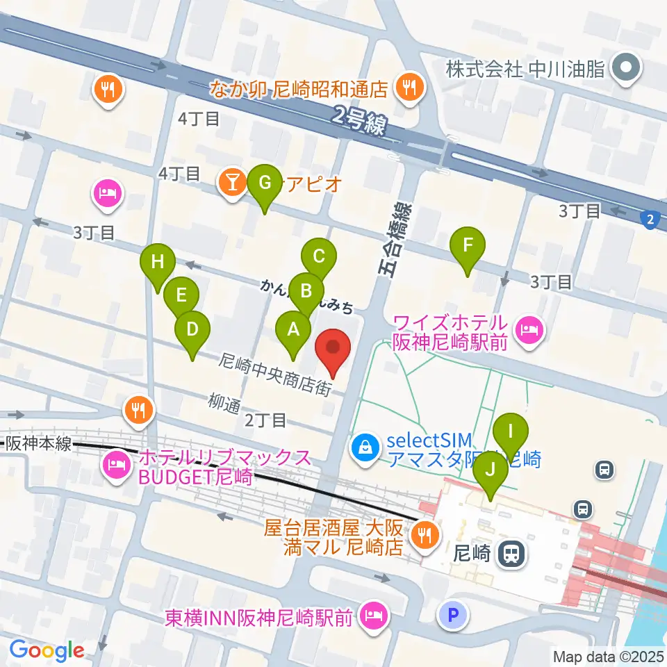 尼崎Scope周辺のカフェ一覧地図