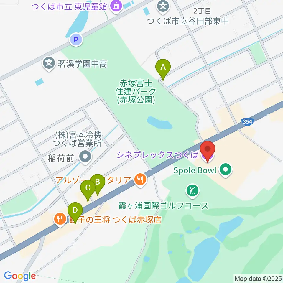 シネプレックスつくば周辺のカフェ一覧地図