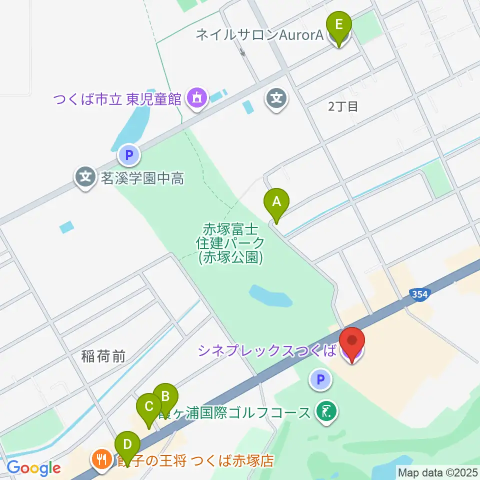 シネプレックスつくば周辺のカフェ一覧地図