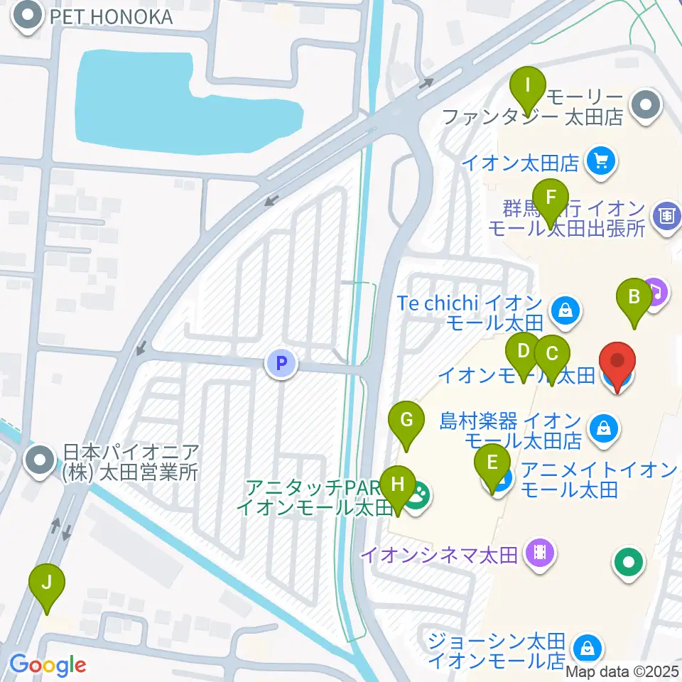 イオンシネマ太田周辺のカフェ一覧地図