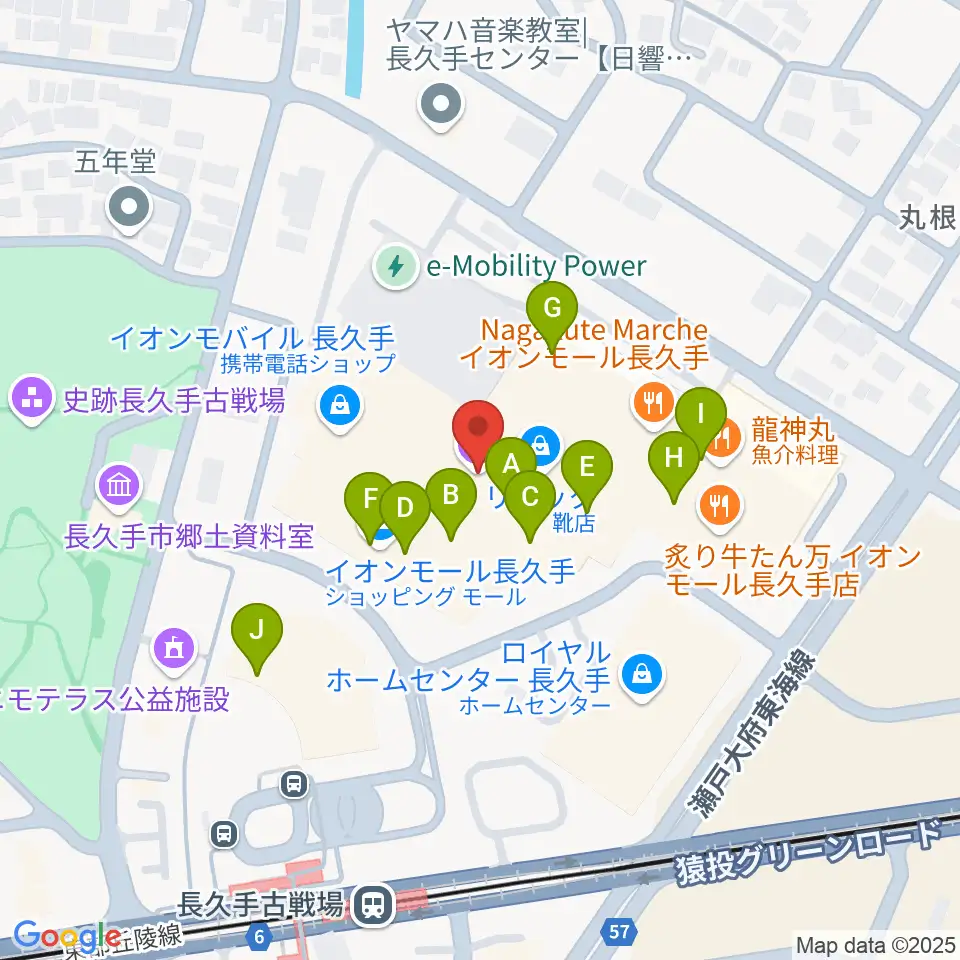 イオンシネマ長久手周辺のカフェ一覧地図