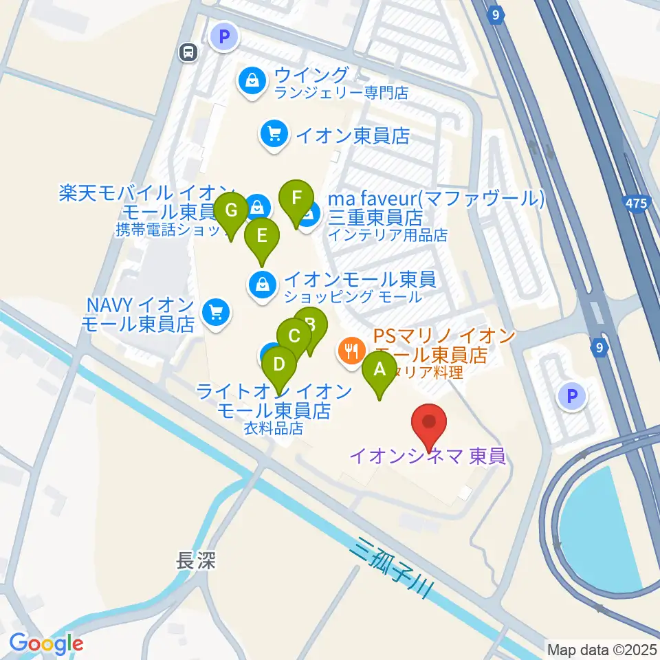 イオンシネマ東員周辺のカフェ一覧地図