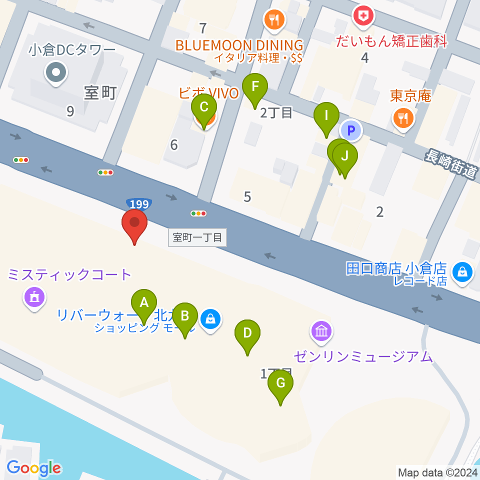 T・ジョイ リバーウォーク北九州周辺のカフェ一覧地図