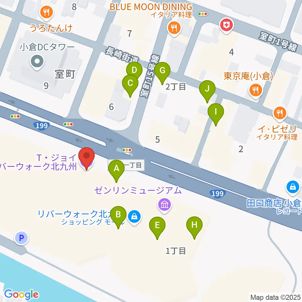 T・ジョイ リバーウォーク北九州周辺のカフェ一覧地図