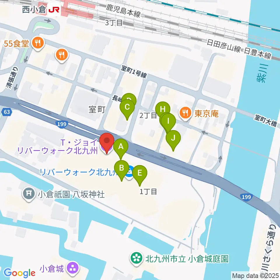 T・ジョイ リバーウォーク北九州周辺のカフェ一覧地図