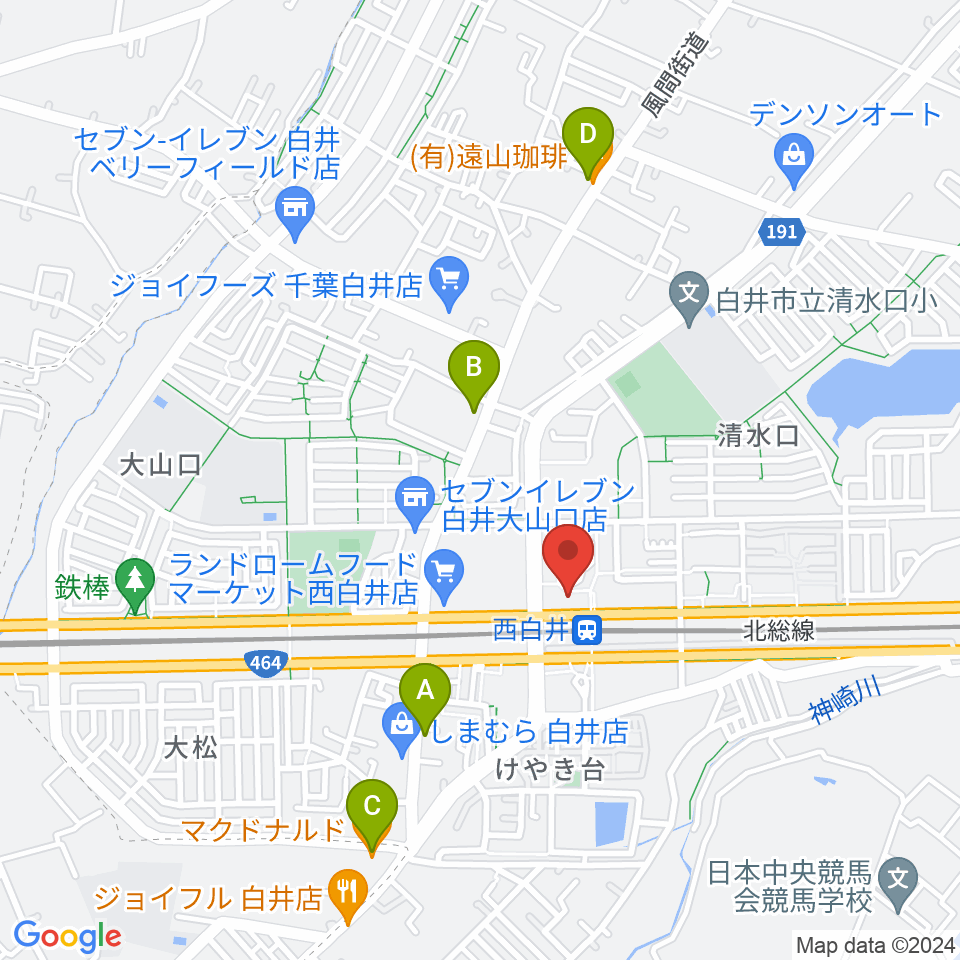 アンズハウス周辺のカフェ一覧地図