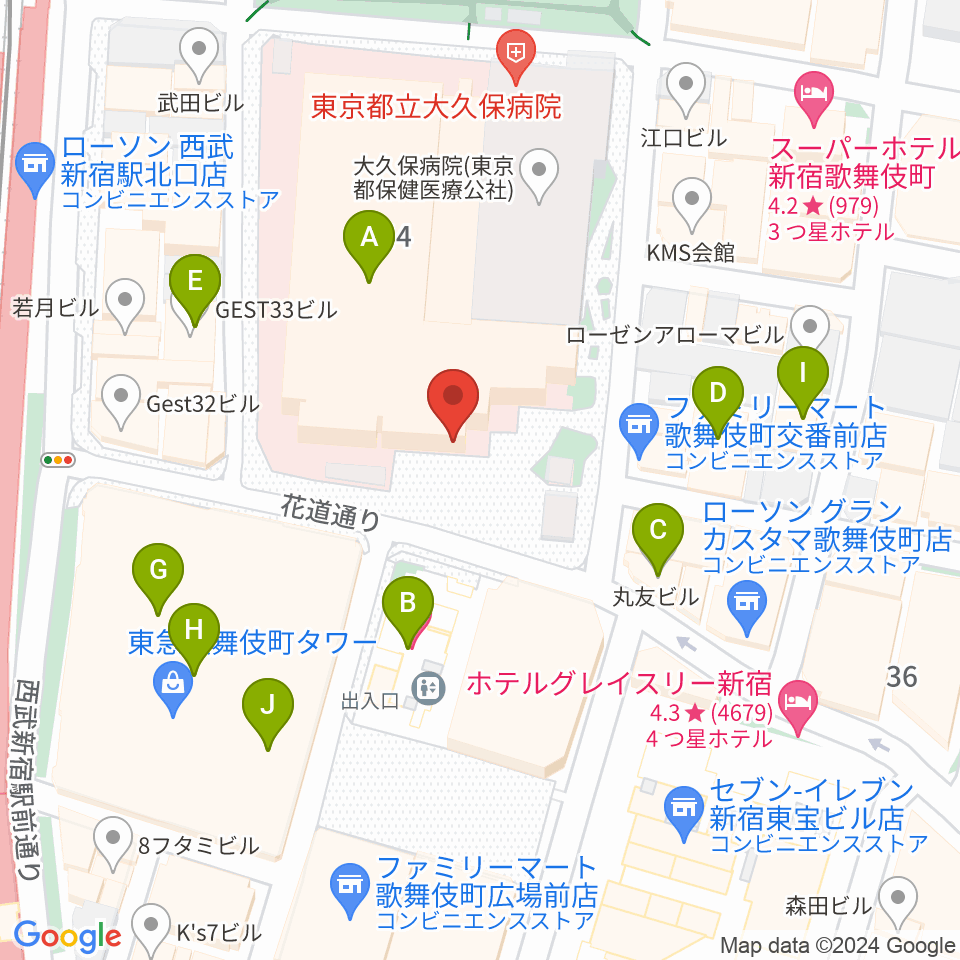 ちんだみ三線店 新宿店周辺のカフェ一覧地図