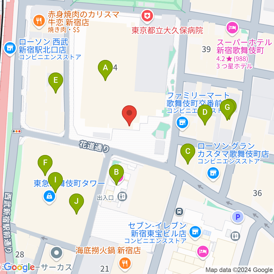 ちんだみ三線店 新宿店周辺のカフェ一覧地図