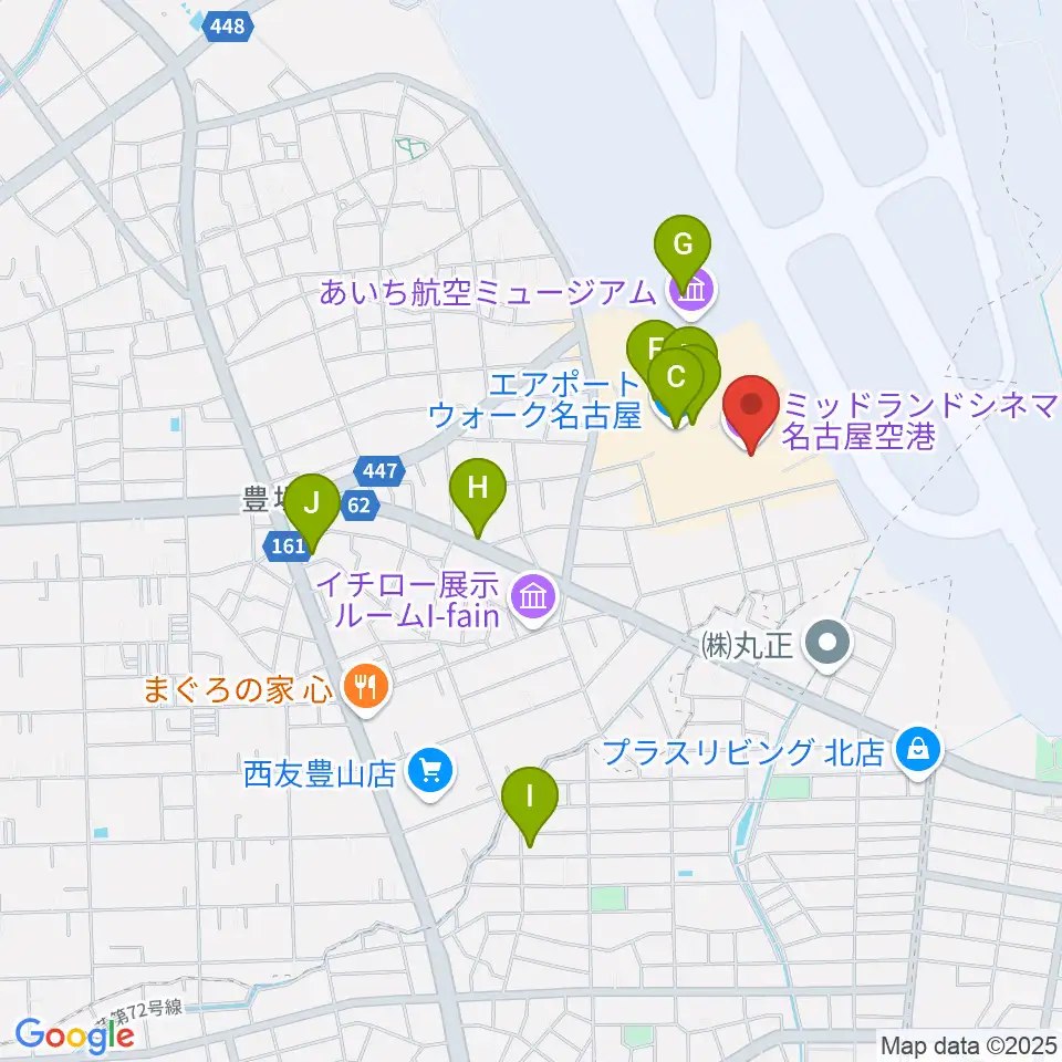 ミッドランドシネマ名古屋空港周辺のカフェ一覧地図