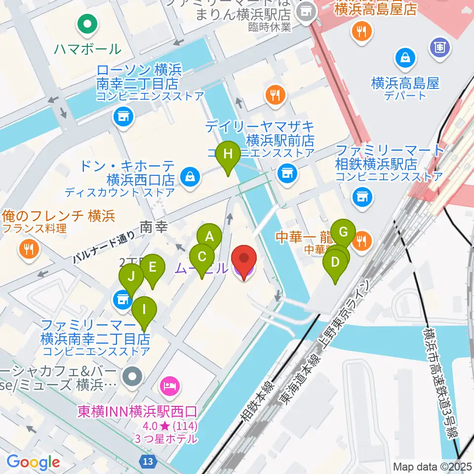 ムービル周辺のカフェ一覧地図