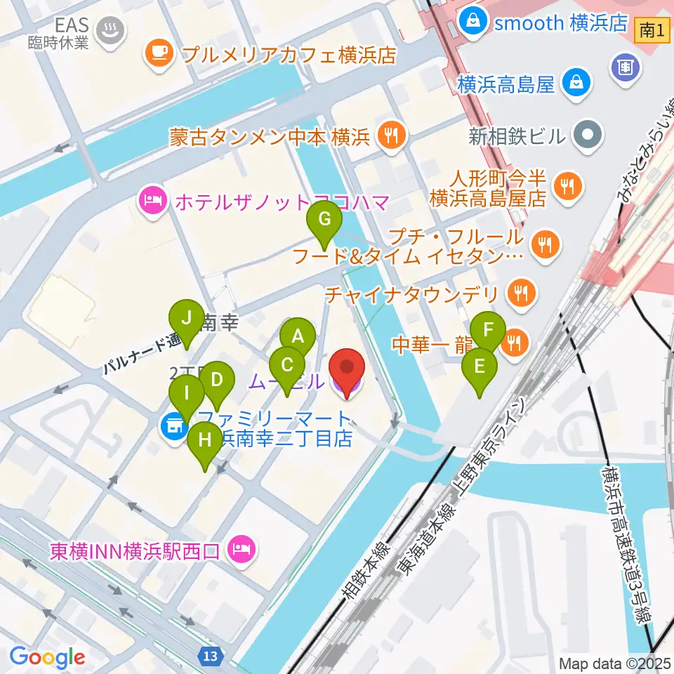 ムービル周辺のカフェ一覧地図