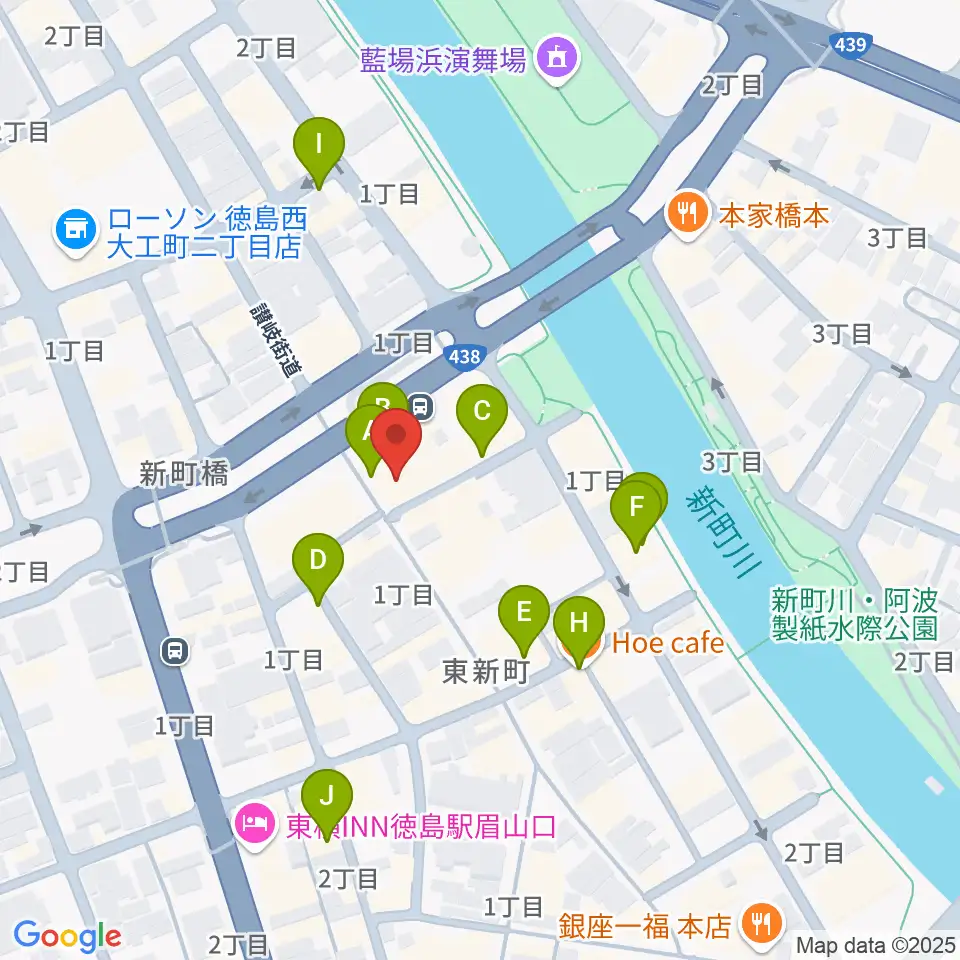 徳島ufotable CINEMA周辺のカフェ一覧地図