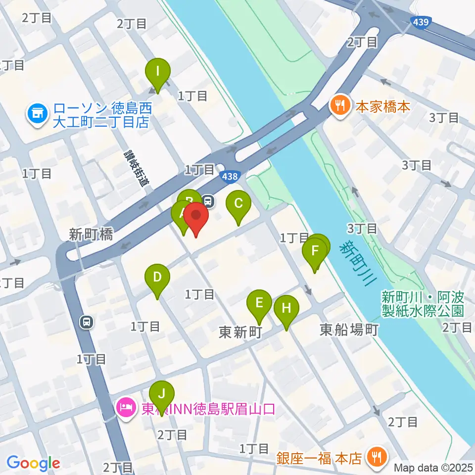 徳島ufotable CINEMA周辺のカフェ一覧地図