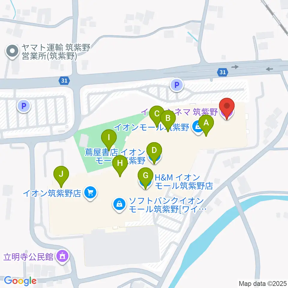 イオンシネマ筑紫野周辺のカフェ一覧地図