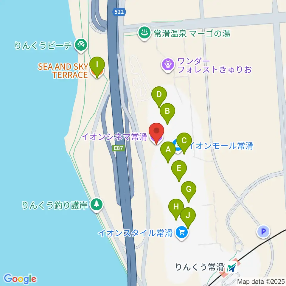 イオンシネマ常滑周辺のカフェ一覧地図