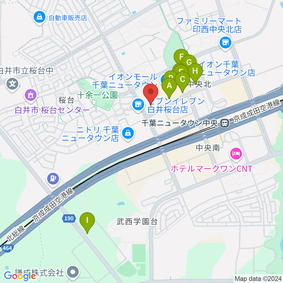 イオンシネマ千葉ニュータウン周辺のカフェ一覧地図