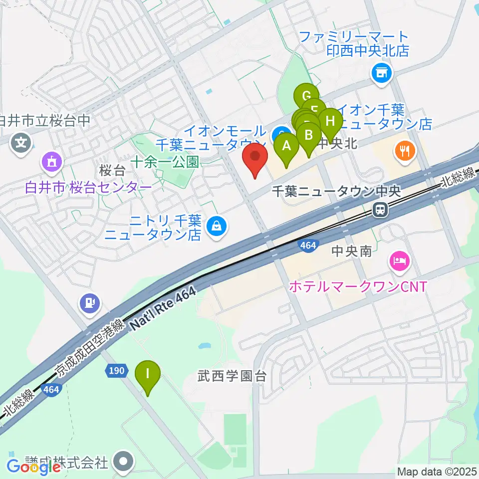 イオンシネマ千葉ニュータウン周辺のカフェ一覧地図