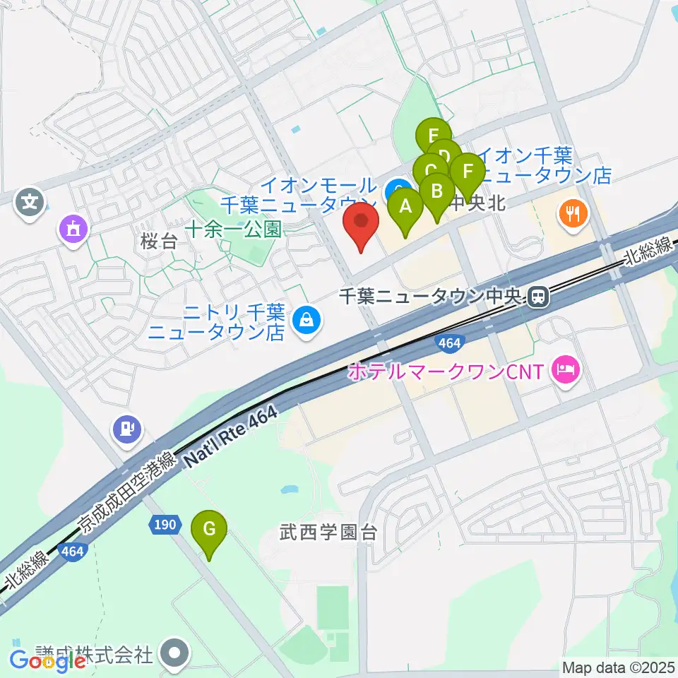 イオンシネマ千葉ニュータウン周辺のカフェ一覧地図
