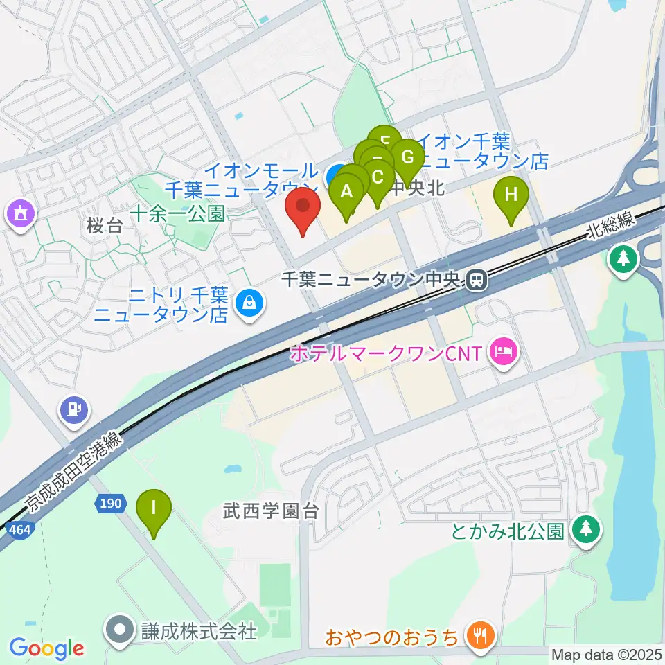 イオンシネマ千葉ニュータウン周辺のカフェ一覧地図