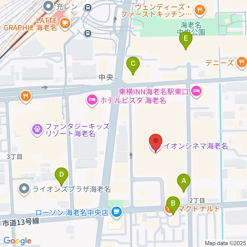 イオンシネマ海老名周辺のカフェ一覧地図