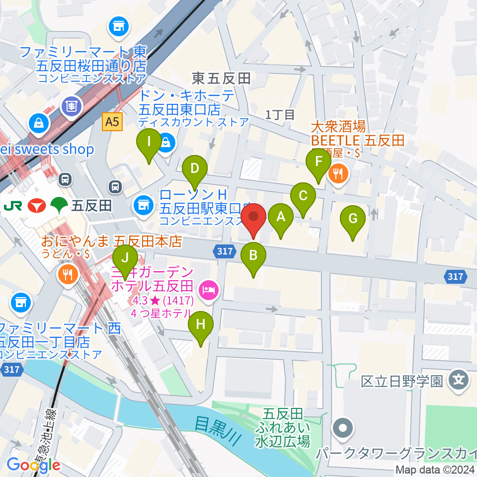 弾き語りbar ピストル周辺のカフェ一覧地図