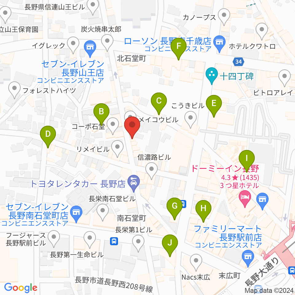 ラ・ペーニャ周辺のカフェ一覧地図