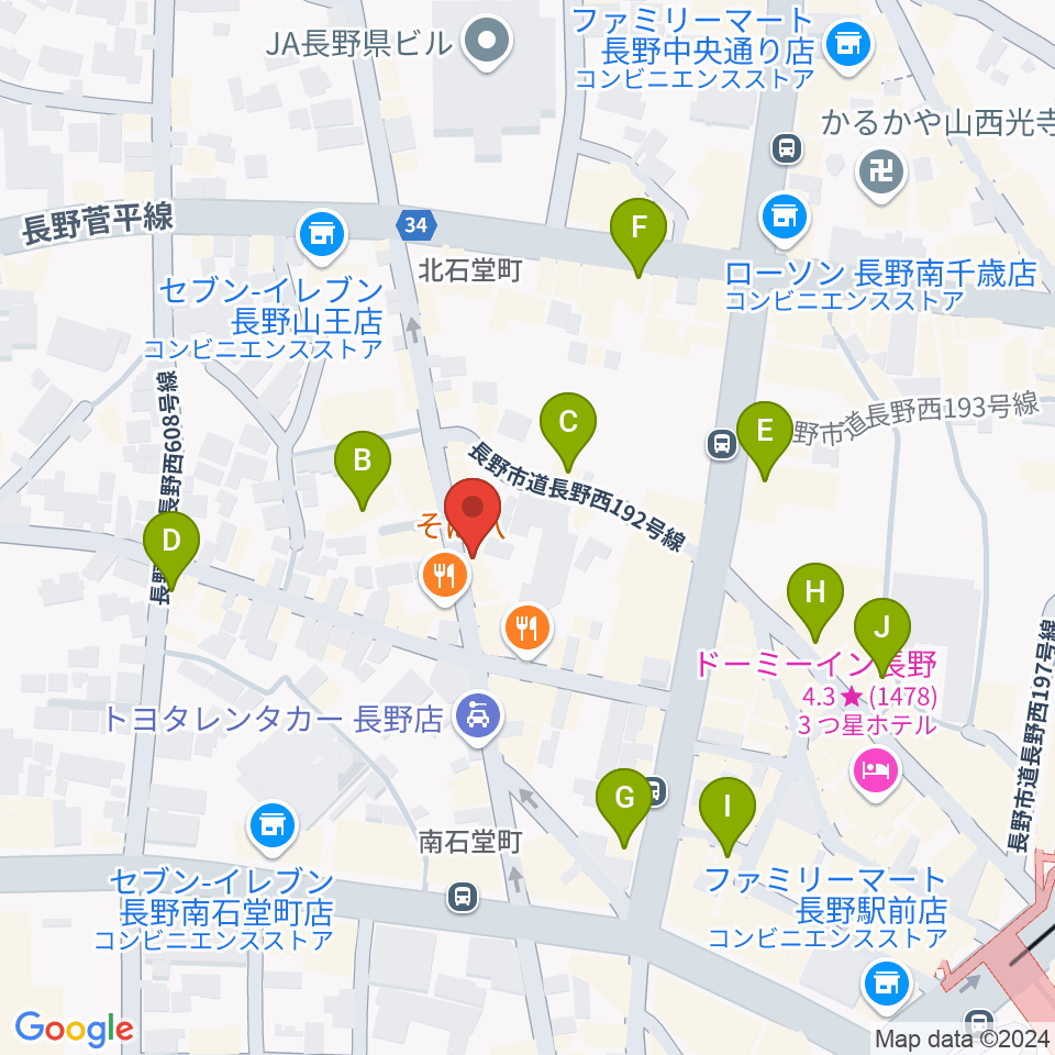 ラ・ペーニャ周辺のカフェ一覧地図