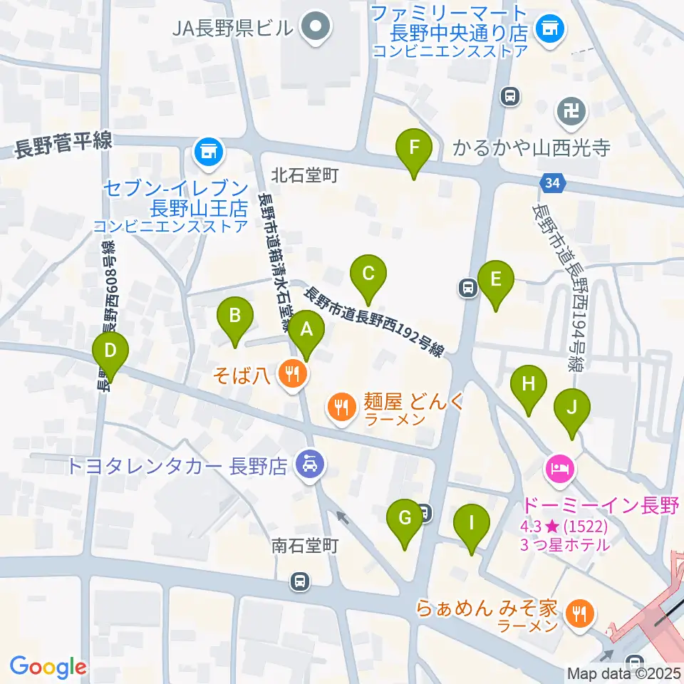 ラ・ペーニャ周辺のカフェ一覧地図
