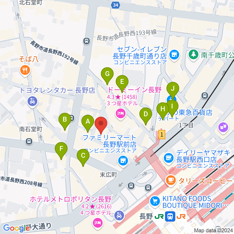 千石劇場周辺のカフェ一覧地図