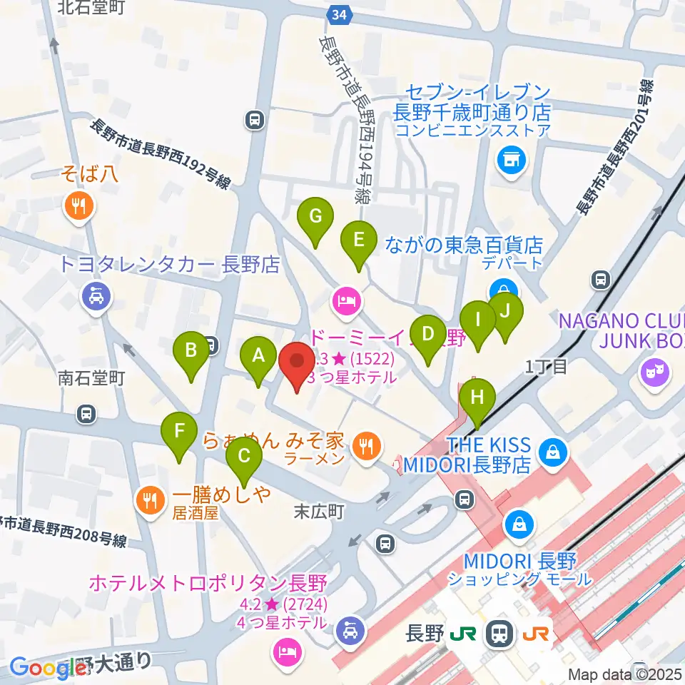 千石劇場周辺のカフェ一覧地図