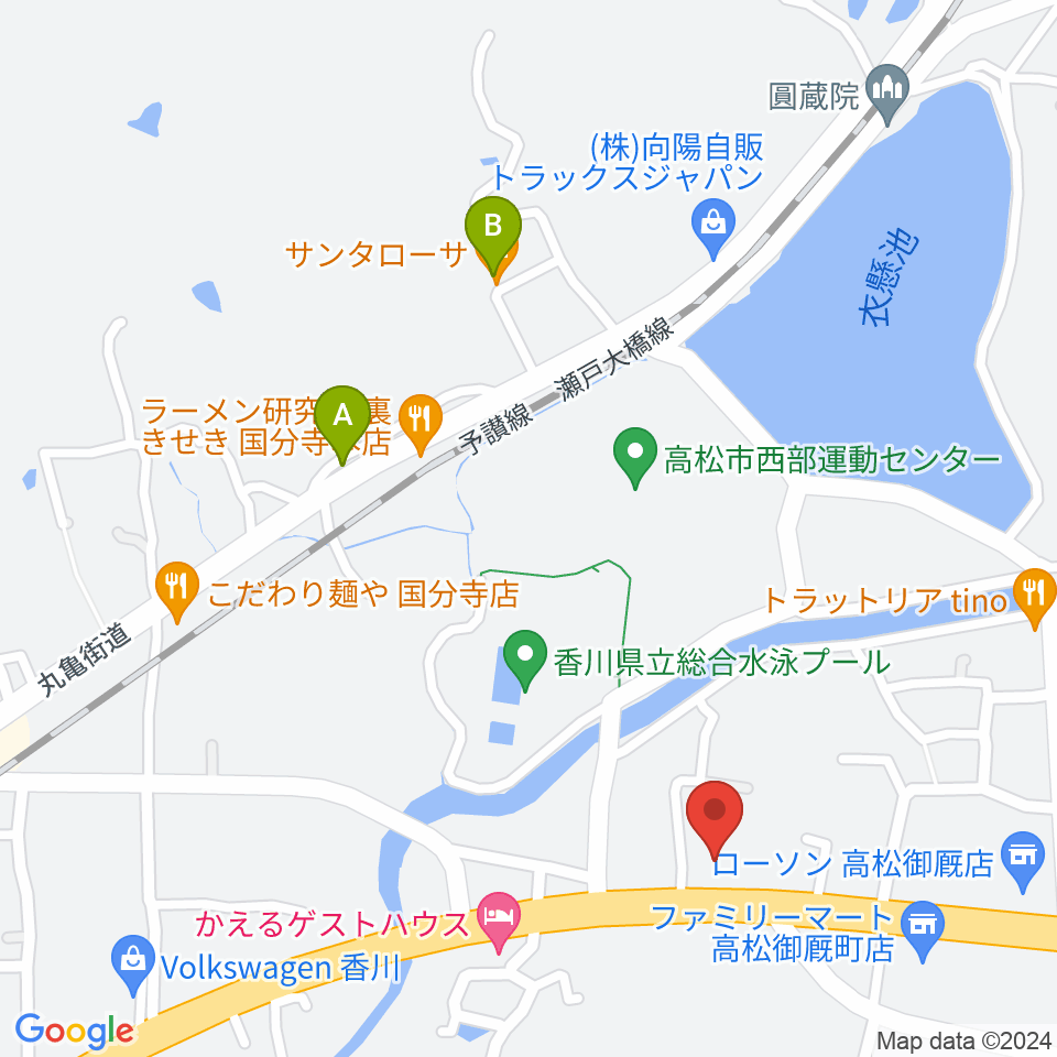 高松 ELEVEN STUDIO周辺のカフェ一覧地図