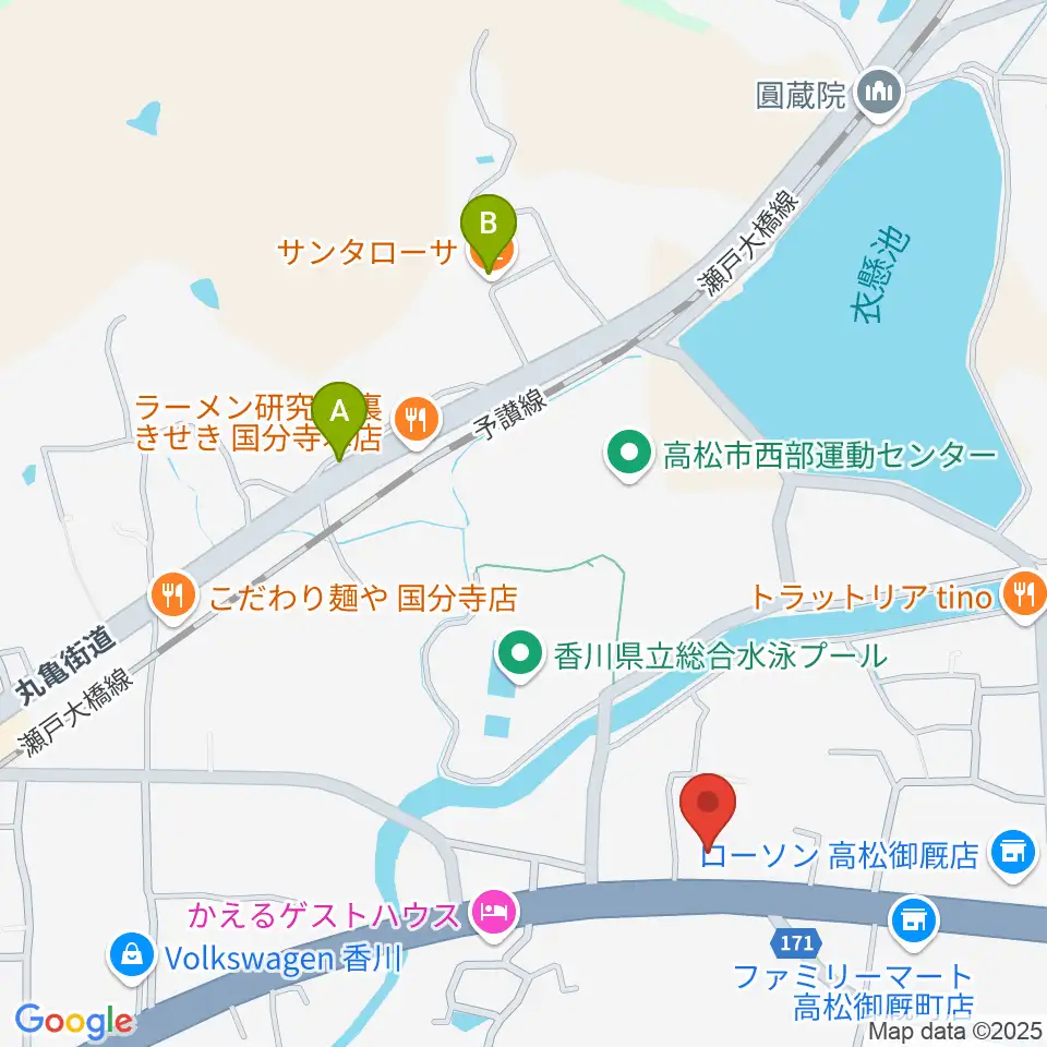 高松 ELEVEN STUDIO周辺のカフェ一覧地図