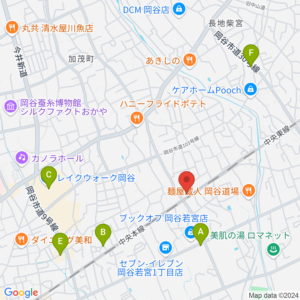 岡谷BAR ASiA周辺のカフェ一覧地図