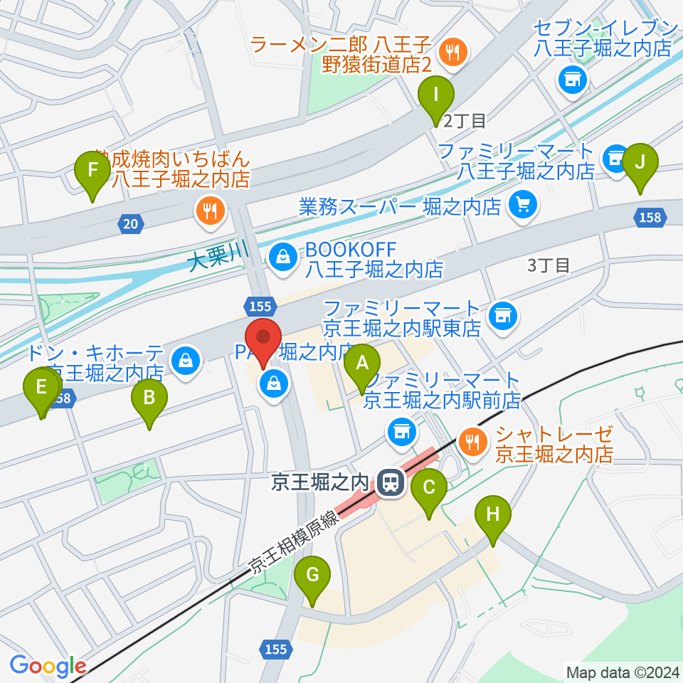 京王堀之内time tokyo周辺のカフェ一覧地図