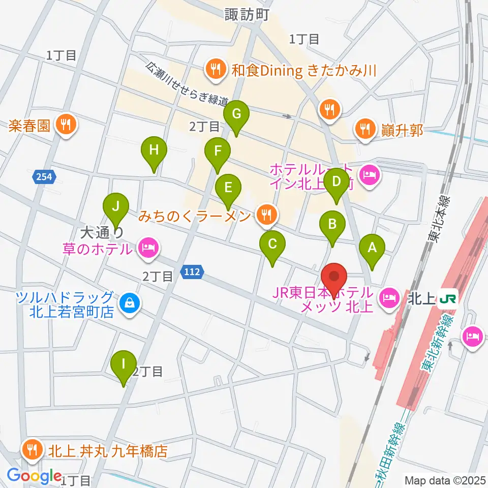 きたかみE&Beエフエム周辺のカフェ一覧地図