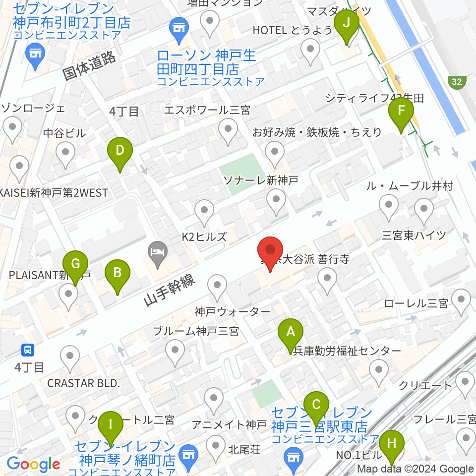 ソアースタジオ周辺のカフェ一覧地図