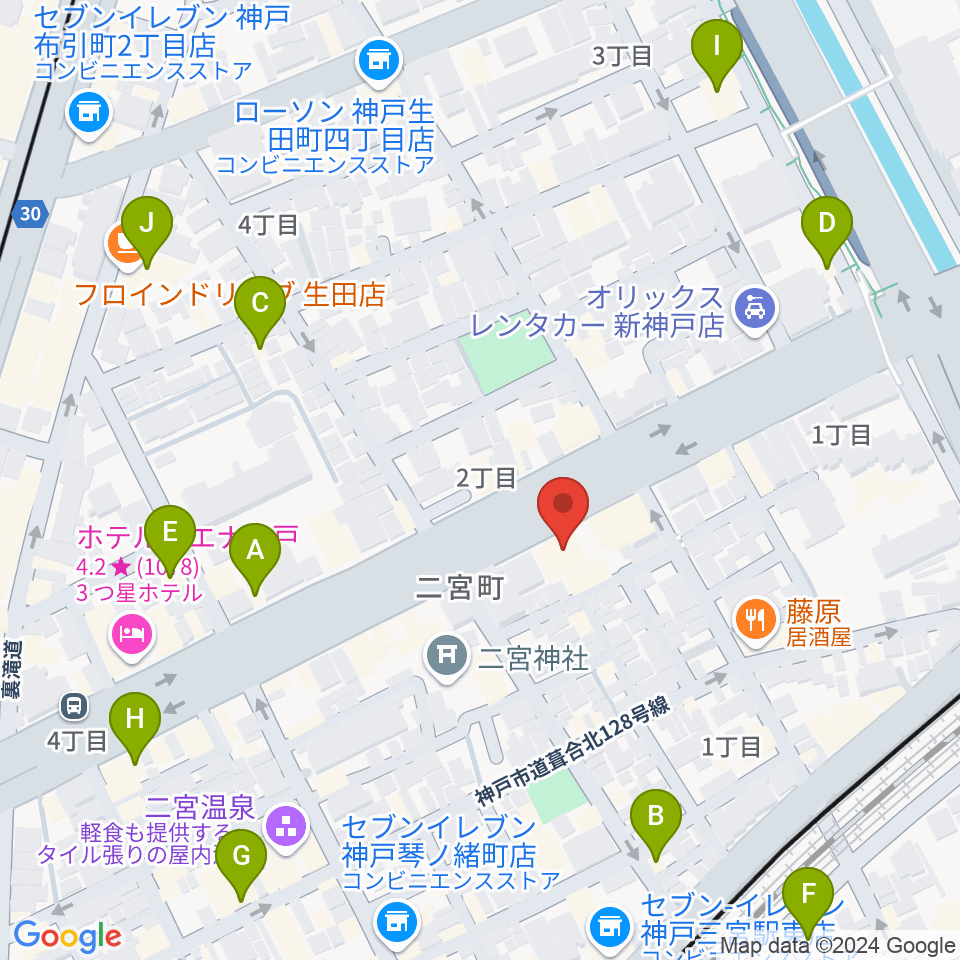 ソアースタジオ周辺のカフェ一覧地図