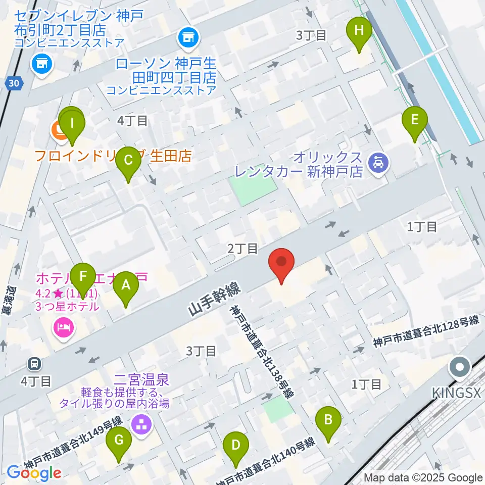 ソアースタジオ周辺のカフェ一覧地図