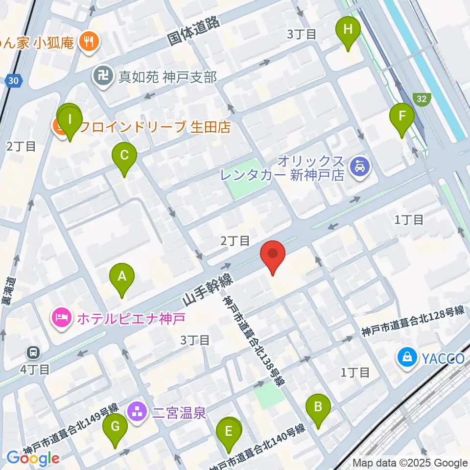ソアースタジオ周辺のカフェ一覧地図