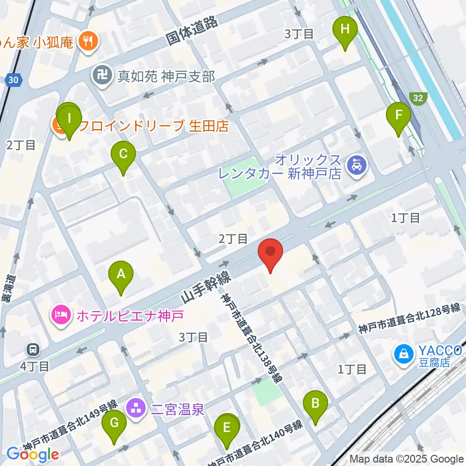 ソアースタジオ周辺のカフェ一覧地図