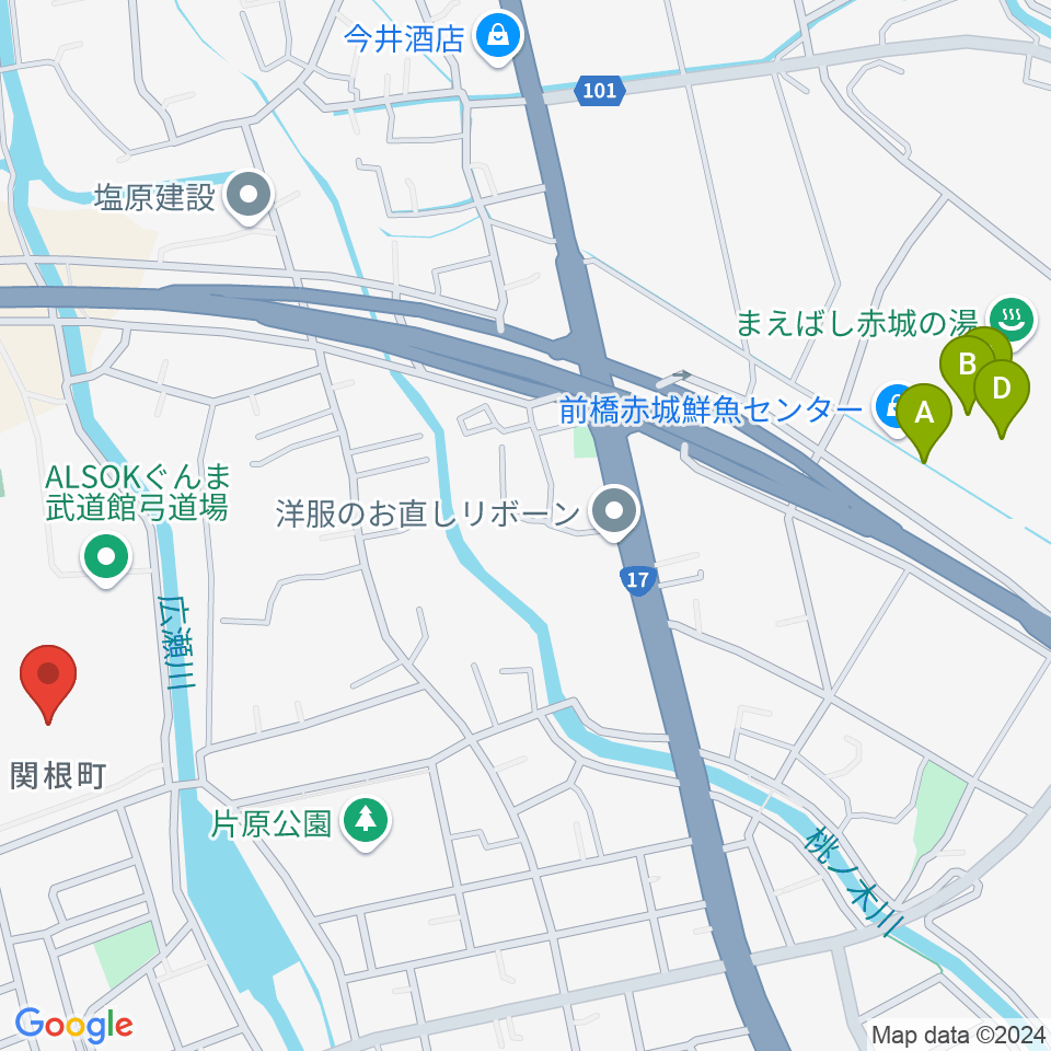 ALSOKぐんま武道館周辺のカフェ一覧地図