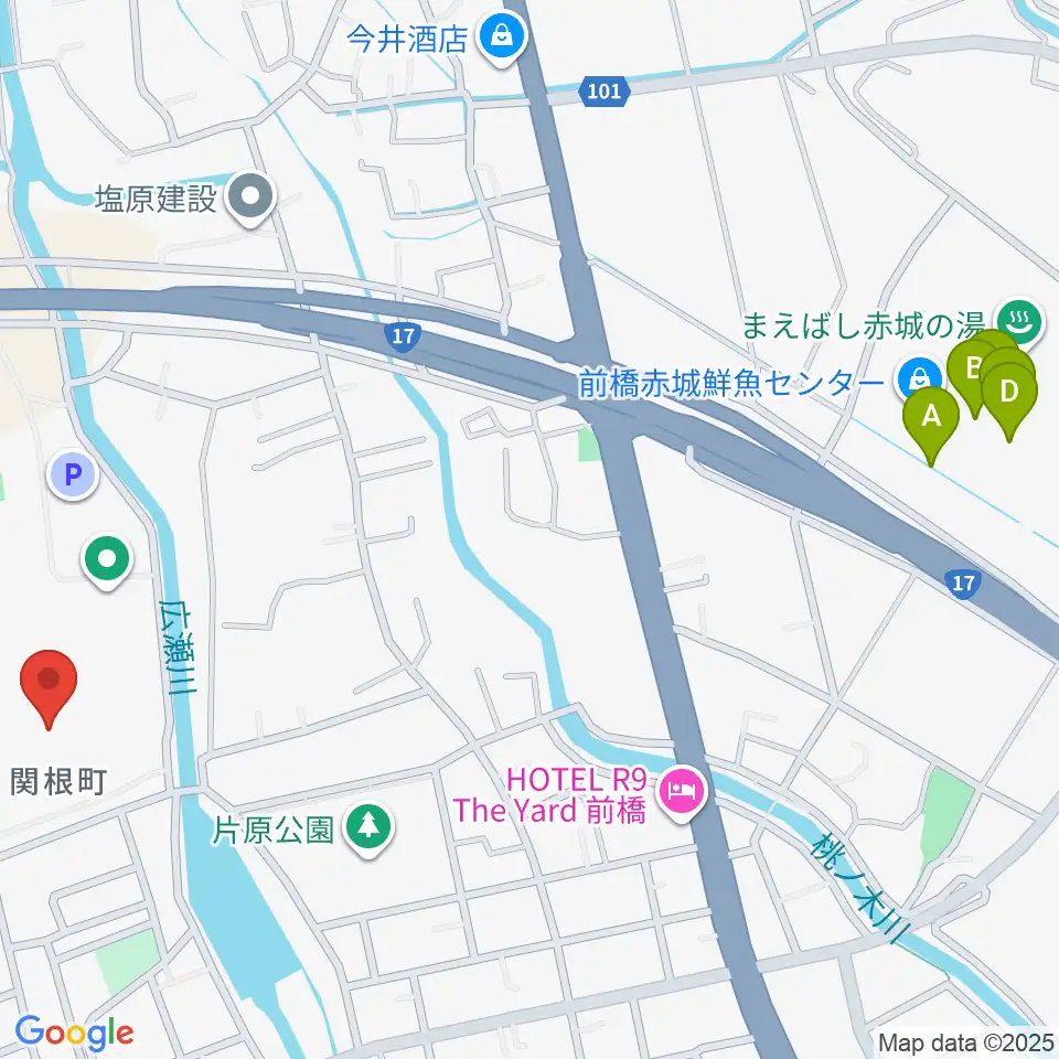 ALSOKぐんま武道館周辺のカフェ一覧地図