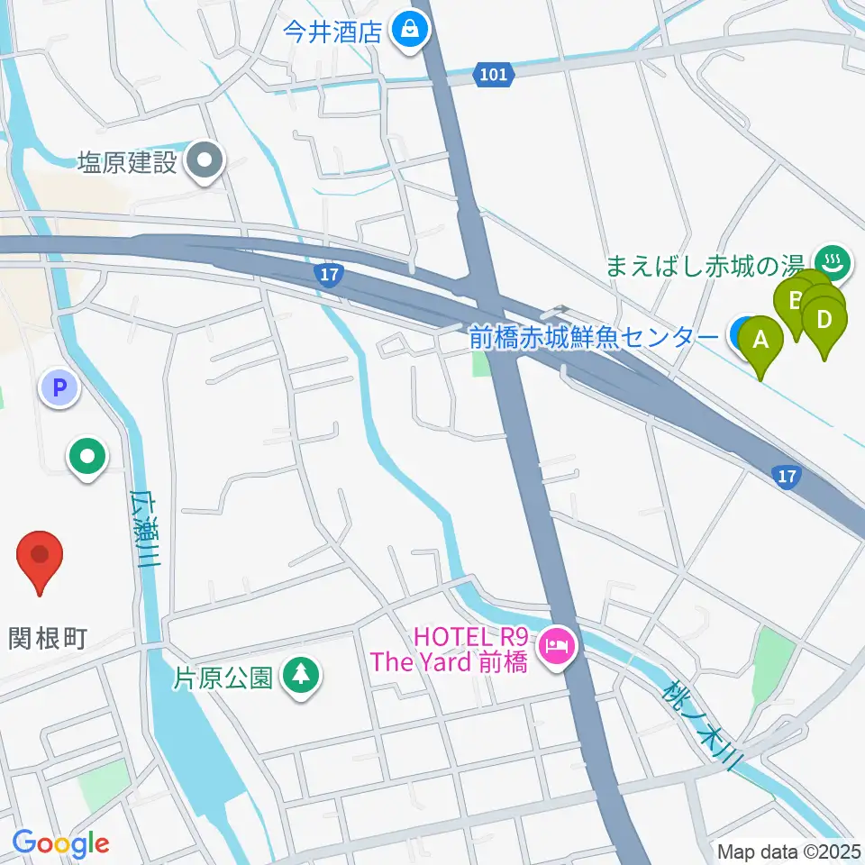 ALSOKぐんま武道館周辺のカフェ一覧地図